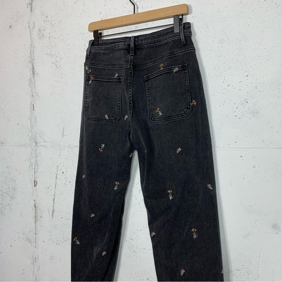 Driftwood Floral Embroidered Black Denim Jogger Pants Size Large - Picture 4 of 7